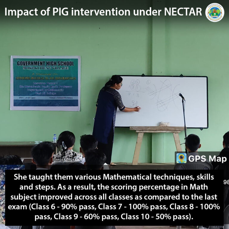 Impact of PIG intervention under NECTAR – GHS Mokokchung Village